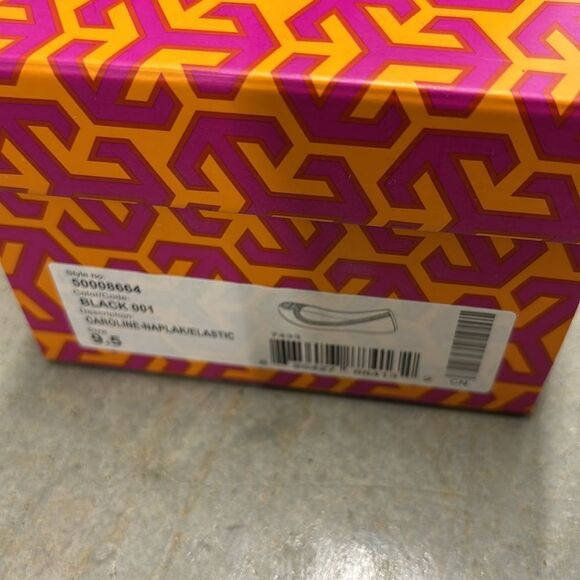 Tory Burch  Caroline  Naplak  Elastic Leather Slip On Ballet Flats in Black 9.5 - Picture 9 of 9